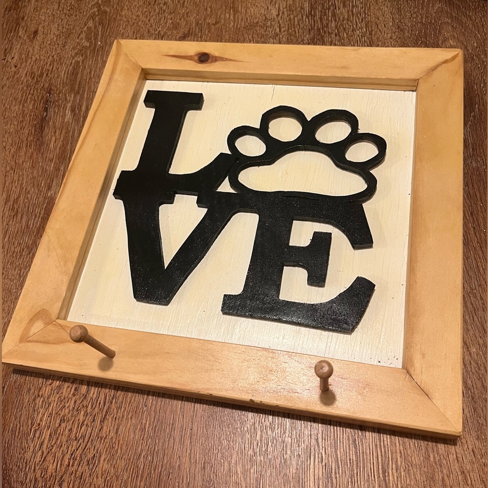Handmade Dog Sign with 2 Hooks